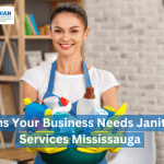 Infographic highlighting six indicators that your business in Mississauga requires professional janitorial services